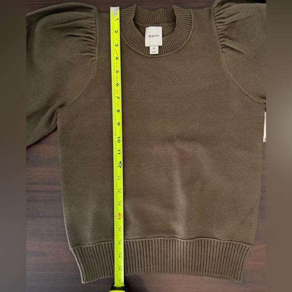 NWT - Maeve Olive Puff Sleeve Sweater - Picture 10 of 12